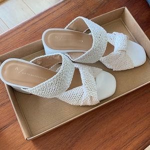 Anthropologie White Mules